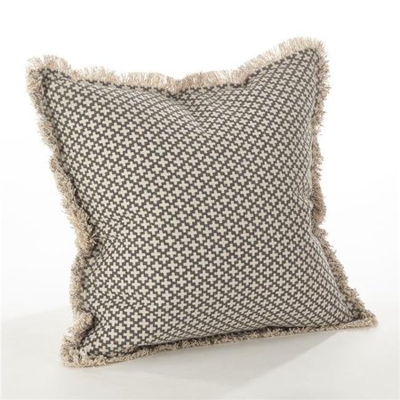 SARO LIFESTYLE SARO 9014.ST20S 20 in. Square Corinth Moroccan Tile Design Down Filled Cotton Throw Pillow  Slate 9014.ST20S